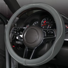 Rsept Anti-Slip Car Steering Wheel Cover - Thick Full Surround Sports Style Gray