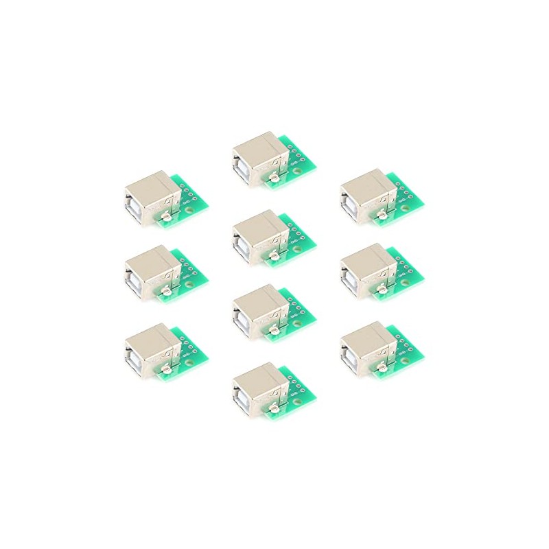 JESSINIE 10PCS USB B-type Female to DIP Adapter Board 2.54mm