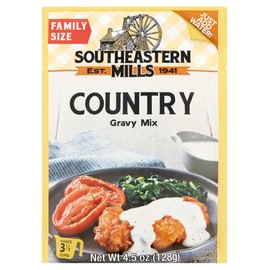 Southeastern Mills Gravy Mix, Country Gravy Mix, Makes 3 ½ Cups Per Packet, Just Add Water, Family Size, 4.5 Ounce Packet (Pack of 24)