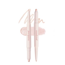 Peripera SUGAR TWINKLE DUO EYE SHADOW STICK (01 DEWY NUDE) - Shimmer, Highlighter, Convenient Eye Shadow Cream