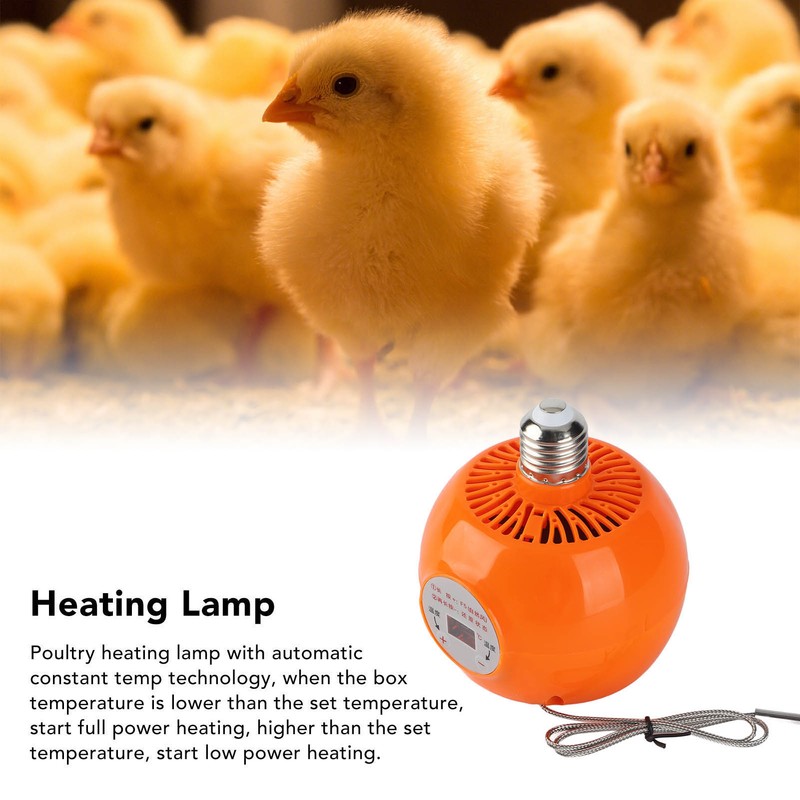 E27 Heating Lamp Auto Constant Temp Adjustable Poultry Heater Lamp