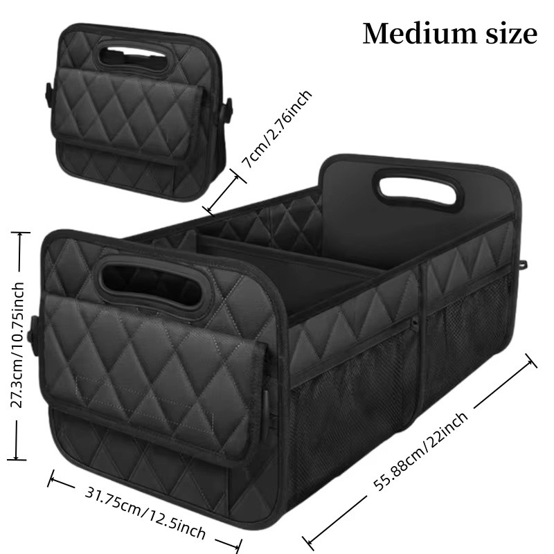 Car Trunk Organizer for Everyday Storage – Black 6-Pocket Storage