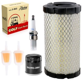 Roykaw Club Car Tune Up Kit for Precedent 2004-up Gas Golf Cart Models with FE350 Kawasaki Motor, Includes Spark Plug, Air/Oil Filter, Fuel Filter