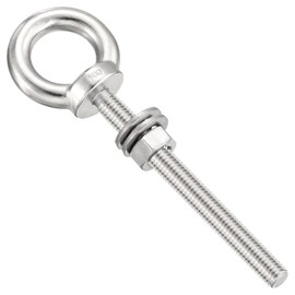 METALLIXITY Shoulder Eye Bolt with Washers & Nuts (M10x100mm) 1Set, 316 Stainless Steel Machinery Lifting Ring Threaded Eye Bolt - for Load Hoisting, Silver