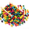 HERZWILD 1000pcs Color Wooden Beads 8mm Colourful Wooden Beads Coloured