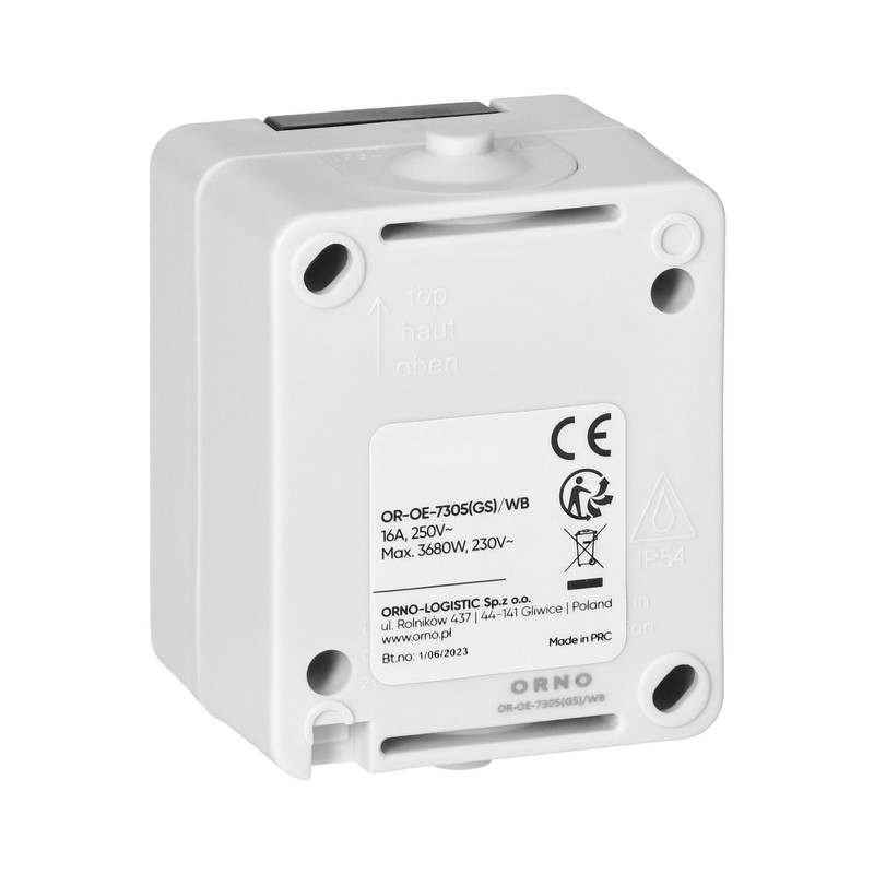 Miratic Surface-Mounted Socket IP54 - Wet Room Socket Surface-Mounted with