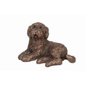 Koko the Labradoodle dog sitting Frith Sculpture Ornament made from Cold Cast Bronze