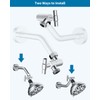 Hibbent All Metal Shower Head Elbow Adapter, 360 ° Adjustable