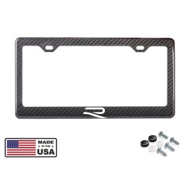 LICENSE PLATE FRAME  VW Golf R New 100% Carbon Fiber License Plate Frame + Screw Caps