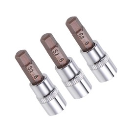 TA-VIGOR 3Pcs Hex Bit Socket, 1/4" Drive x H6 (6mm) Allen Key Socket, Premium S2 Steel Bits, Hex Bit with 38mm Length for Ratchet Wrench, Torque Wrench, Slide Bar, Impact Power Drills