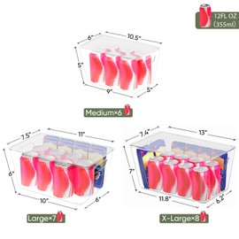 BALEINE Clear Stackable Storage Bins with Lids, Plastic Containers with Handle for Pantry Organizers and Storage, Plastic Bins for Fridge, Kitchen, Bathroom, Cabinet (13x7.4x7, 8PK)