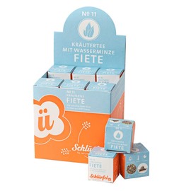 Schlürf Kräutertee "Fiete" No. 11, Schlürfel Bio-Kräutertee mit Wasserminze, Display mit 27 Pyramiden-Teebeuteln in Würfeln einzeln verpackt, 45,9g (27 x 1,7g)