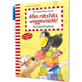 Der kleine Rabe Socke: Alles ratzfatz weggewischt!: Konzentration | Mit abwischbaren Seiten & Stift