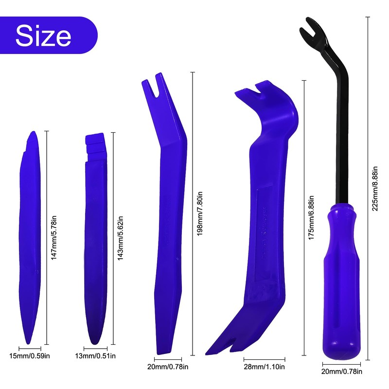 DIANN Auto Trim Removal Tool Set 5pcs Plastic Pry Tool