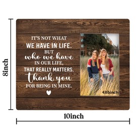 Friend Photo Frame Gift, Thank you Gift, Thanksgiving Gift, Couple Gifts, Best Friend Gift, Friendship Gift, Thank You for Being in Mine, 8x10 Rustic Wood Frame for Tabletop or Wall Display