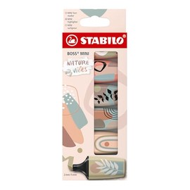 STABILO BOSS MINI Naturevibes - Resaltador - Paquete de 6 - Varios colores