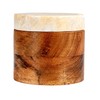 Creative Co-Op Mélange Acacia Wood Container with Marble Lid, Natural