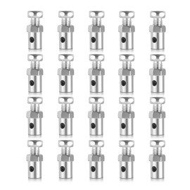 20PCS 1/8" Throttle Cable Ends Kit Solderless,Brake & Throttle Cable Repair Kit Cables Stop with Nipple Screws,Universal Throttles Cables End Clamp for Car,Motorcycle,Bicycle (20PCS)