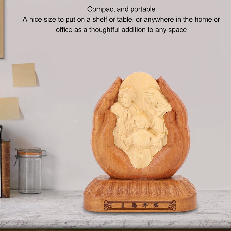 Wooden Holy Family Figurine Statue Exquisite Delicate Durable Stable Beech