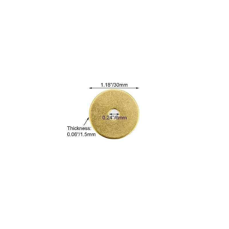 Tiazzaus 10Pcs Plain Round Brass Backplate Washers Classical Furniture Decoration
