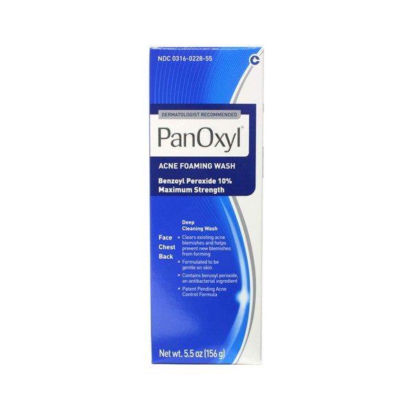 PanOxyl 10% Acne Foaming Wash 5.5 Ounce (Value Pack of 2)