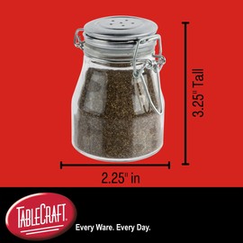 3.5 oz. Resealable Salt & Pepper Shaker with Stainless Steel Clip Top