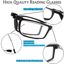 Viseng anti-blue light folding reading glasses for men and women with telescopic rod portable fashion ultra-light leather case +1.5