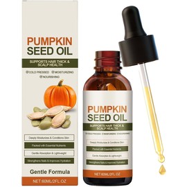 Aceite Capilar de Semillas de Calabaza Prensado en Frío, Repara el Cabello Seco y Dañado, Alisa las Puntas Abiertas y Nutre la Melena, Apto para el Cuidado del Cabello, las Uñas y el Cuerpo, 60ml