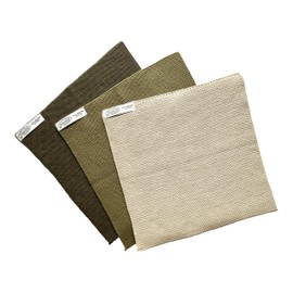 Solwang 3-Piece Danish Cotton Dishcloths in 100% Certified Organic Cotton Made in India (Olive Organic Combi)