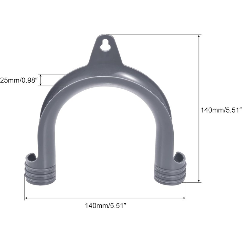 2Pcs Gray Clothes Washer Drain Hose Holder - U-Shape Washing