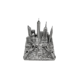 Zizo USA VILLA CRAFT New York City Skyline 3D Model Landmark Replica Square Silver 4 1/2