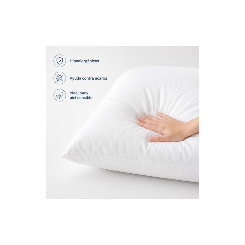 Bluelander 2 Almohadas de Microfibra, Suavidad y Comodidad Garantizada, Almohadas