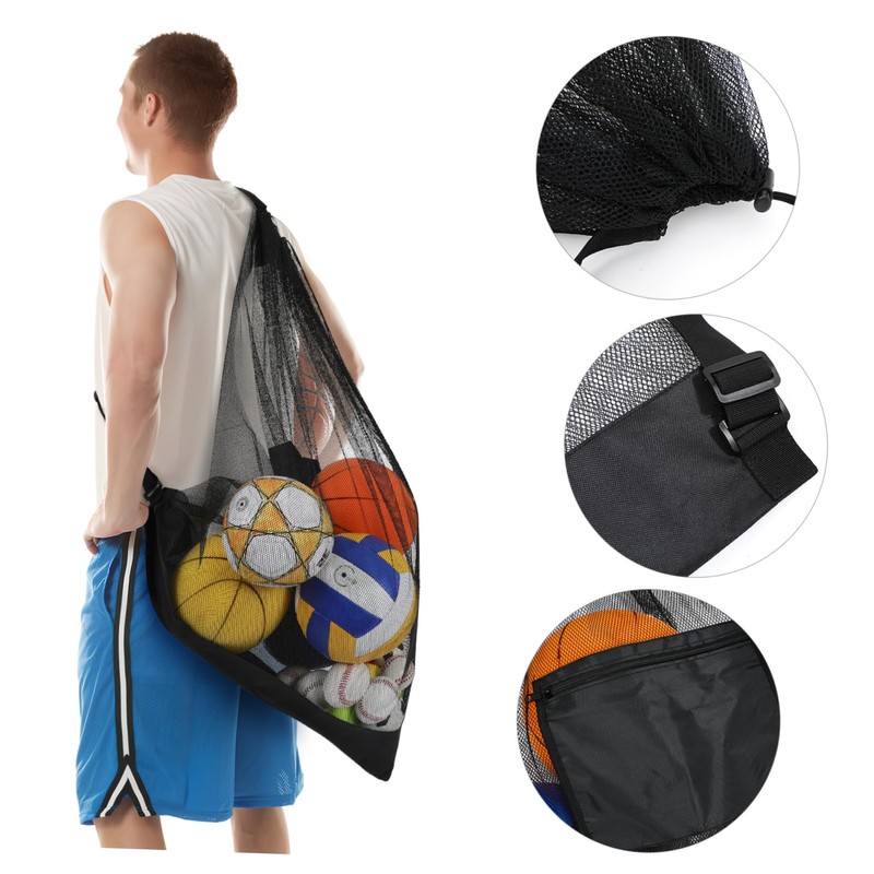 Generic Mesh Sports Equipment Bag for Soccer Basketball Volleyball Drawstring