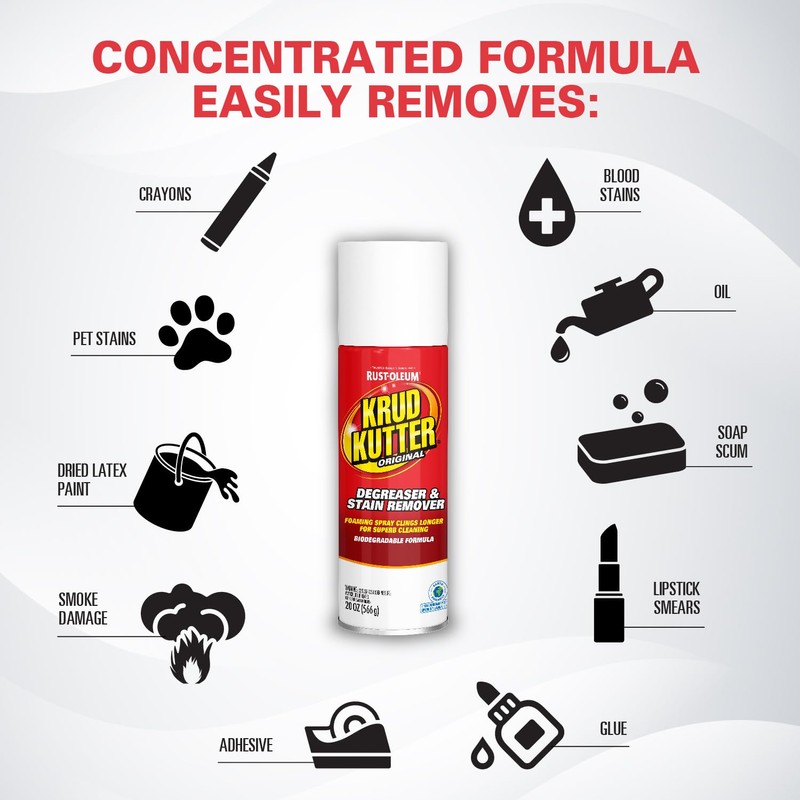 Krud Kutter 339798 Original Concentrated Cleaner/Degreaser Stain Remover Aerosol, 20