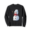 Schneemann Schnee Weihnachten frostig Winter Kohle Schneeflocken Karotte Sweatshirt