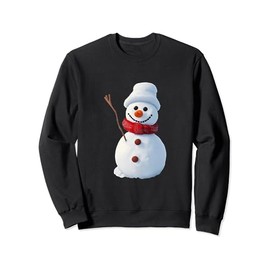 Schneemann Schnee Weihnachten frostig Winter Kohle Schneeflocken Karotte Sweatshirt