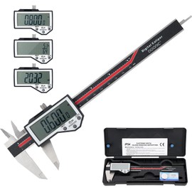 Digital Caliper, 6" Caliper Measuring Tool Extreme Accuracy Waterproof Electronic Vernier Caliper Industrial Stainless Steel Digital, Durable Measuring Tool with Large LCD Screen