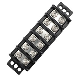 BUSSALIX Terminal Blocks Double Row Stainless Steel 10-22 AWG Copper 600V/30A Rated 2-14 Poles Neat Circuit Solution 1 Pack TBD (6 Poles)