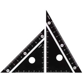 Raymei Fujii APJ251B Easy to Read Black and White Triangle Ruler, 3.9 inches (10 cm), Set of 2