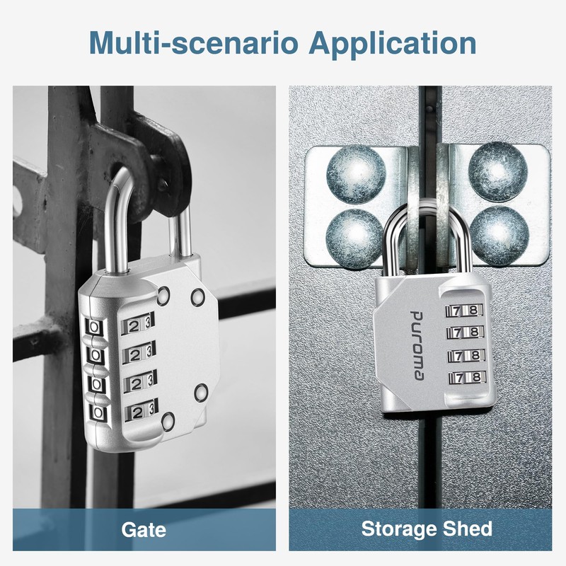 Puroma 1 Pack Combination Lock for Locker 4 Digit Outdoor