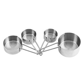 Set mit 8 Löffeln, 8 Stück aus Edelstahl, Messbecher und Spoons Messbecher aus Edelstahl mit rutschfestem Griff, ergonomisch, Küchenwerkzeug für Getreide, Gewürze und Zucker