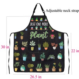 ENSIANTH Just One More Plant Apron with Pockets Plant Lover Gifts Gardener Apron for Women Men Gardening Lover Gifts (Just One More Plant)