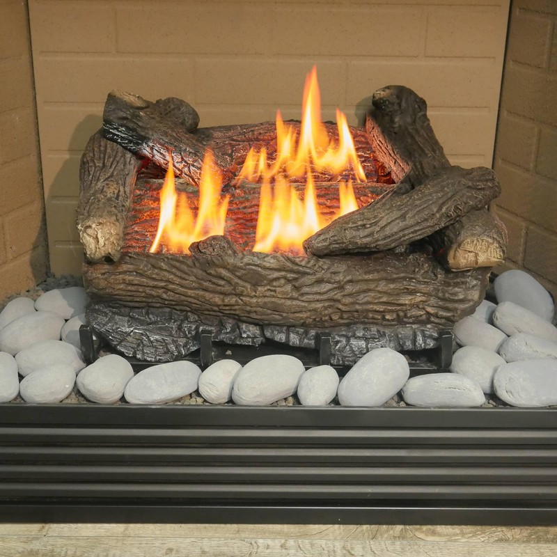 Bluegrass Living 24-Piece Mixed Grey Ceramic Fiber Rocks - High-Temperature
