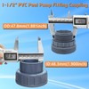 Boltigen 2pcs 1-1/2 PVC Pool Pump Fitting Coupling, 1.5" NPT