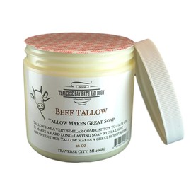 Traverse Bay Bath and Body BEEF TALLOW DEODORIZED. Soap making supplies. 16 fl oz DIY projects.