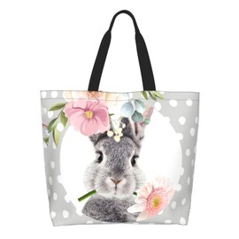 Feeuoai Easter Day Tote Bag Large Interior Pocket Tote Bag Reusable Shoulder Tote Bags Travel Bags