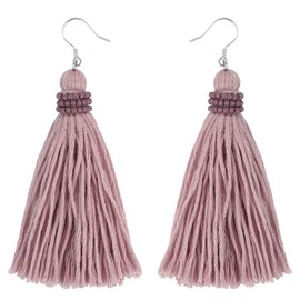 KELITCH Bohemian Tassel Earrings 925 Silver Pendant Earrings Handmade Colour Tassel Earrings for Women, Sterling Silver, No Gemstone