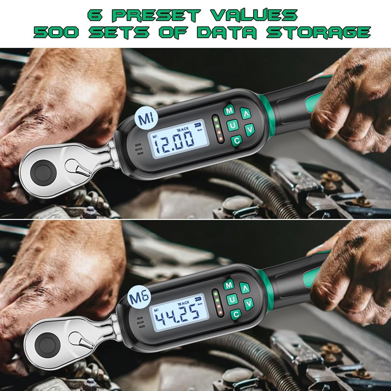 KOEORWS 3/8 Inch Drive Digital TorqueWrench, 2.21-44.25Ft.lb/3-60N.m, Electronic Torque Wrench