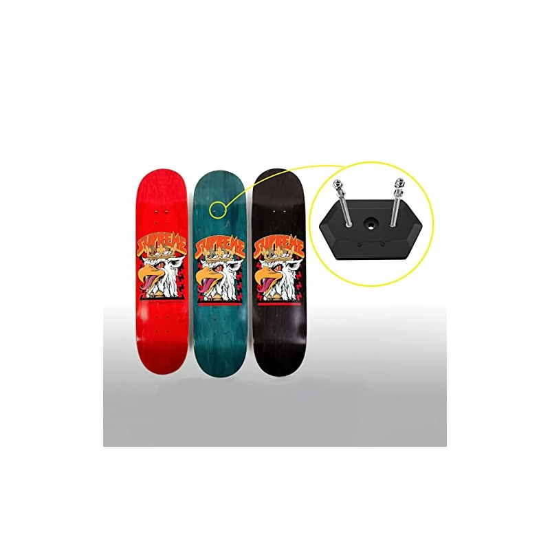 Hikeen Skateboard Wall Mount - Floating Display Hanger for Decks