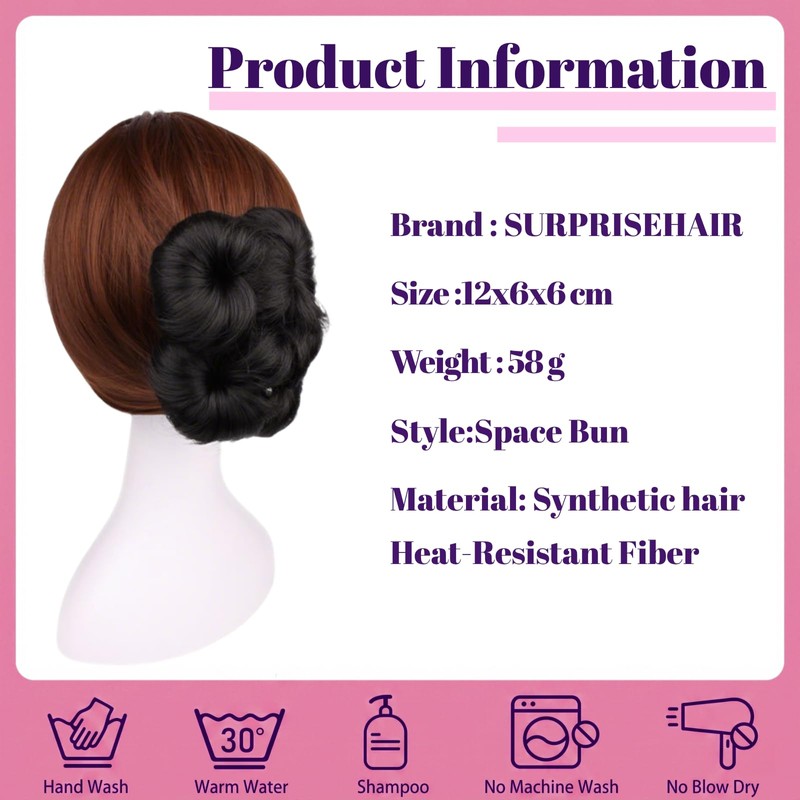 Short Claw Clip Messy Bun Scrunchies Updo